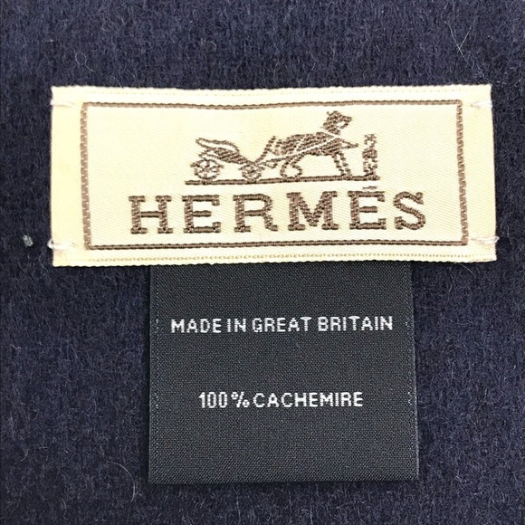 HERMES Navy Scarf - Picture 7 of 8